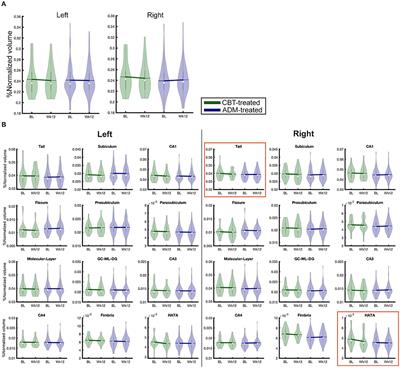 Treatment-Specific Hippocampal Subfield Volume Changes With Antidepressant Medication or Cognitive-Behavior Therapy in Treatment-Naive Depression